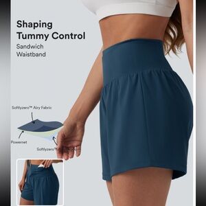 HALARA High-Waisted Black Tummy Control Four Way Stretch Shorts